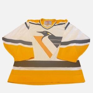Vintage 90s Pittsburgh Penguins CCM BLANK(no number) Home Jersey Size Small